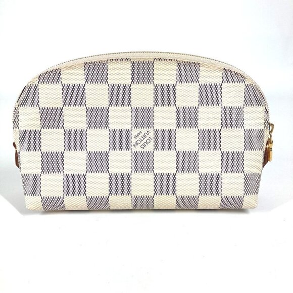 LOUIS VUITTON N60024 Damier Azur Pochette-Cosmetics Pouch Canvas White - Picture 12 of 15